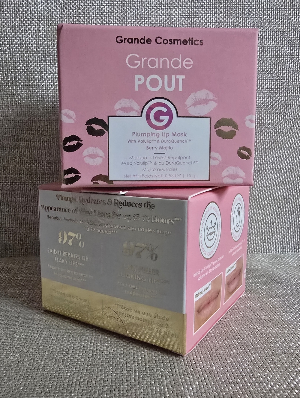 NIB 2 Grande POUT Plumping Lip Masks - Berry Mojito .53oz / 15g
